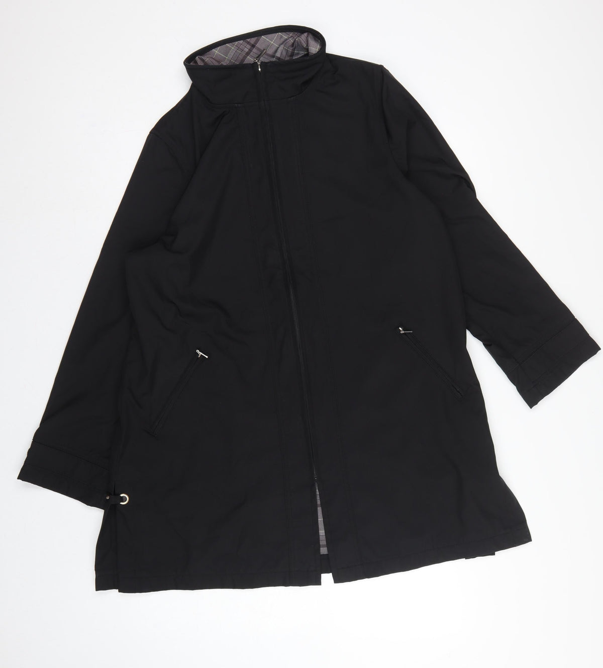 Dash Women Black UK 14 Mid-Length Basic Jacket Full Zip