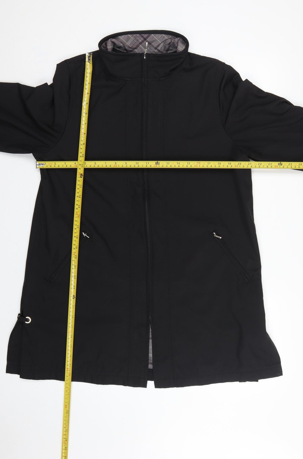 Dash Women Black UK 14 Mid-Length Basic Jacket Full Zip