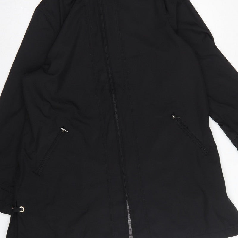 Dash Women Black UK 14 Mid-Length Basic Jacket Full Zip