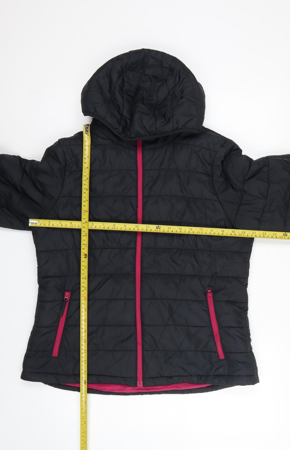 Peter Storm Women’s Black Pink Hooded Puffer Jacket Size 14