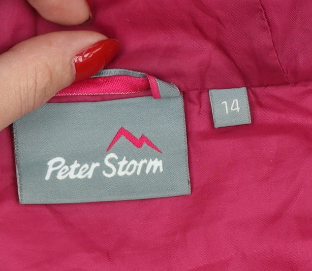 Peter Storm Women’s Black Pink Hooded Puffer Jacket Size 14