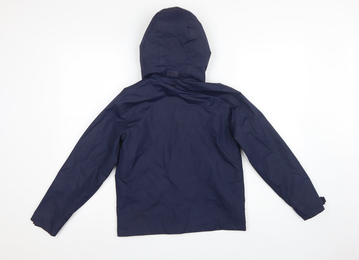 Mountain Warehouse Boys Blue 9-10 Years Hooded Rain Jacket Outdoor