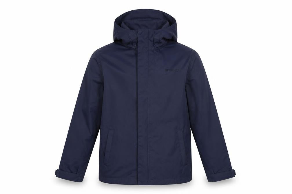 Mountain Warehouse Boys Blue 9-10 Years Hooded Rain Jacket Outdoor