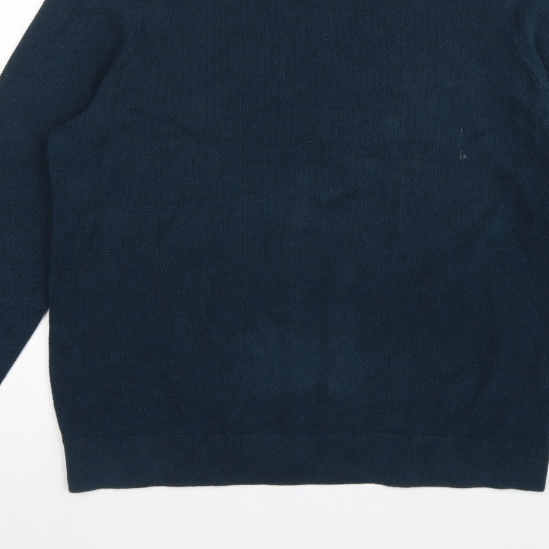 Marks and Spencer Men’s Blue 2XL Cotton Crew Neck Knit Pullover Jumper