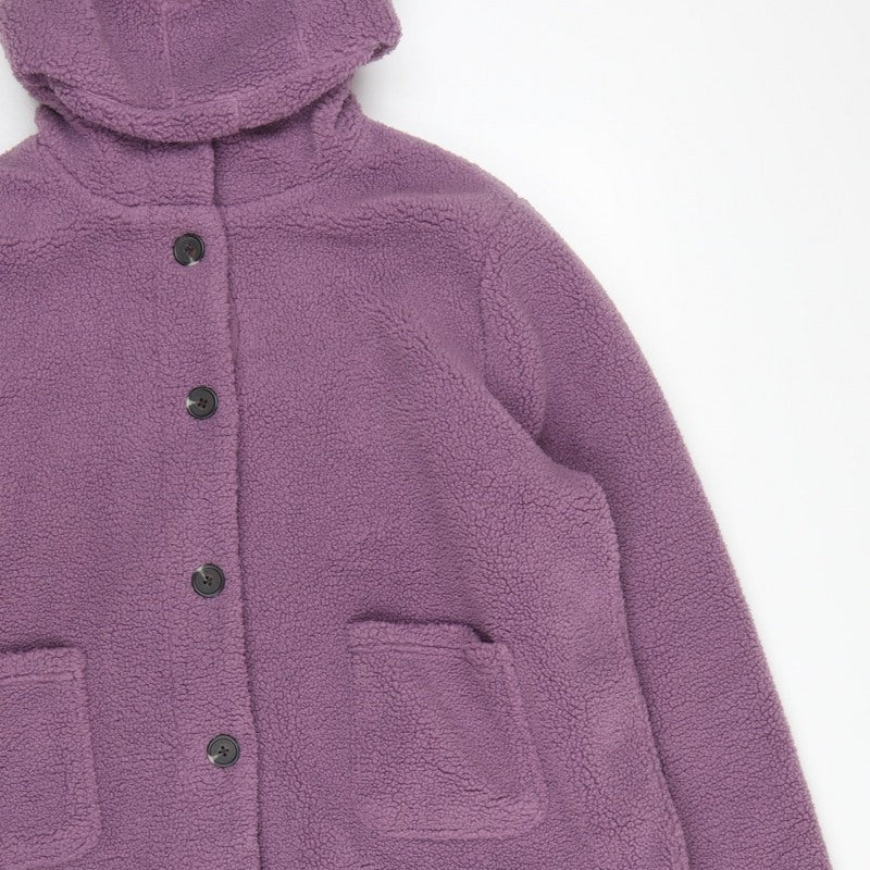 Cotton Traders Women Purple UK 24 Hooded Fleece Button Jacket