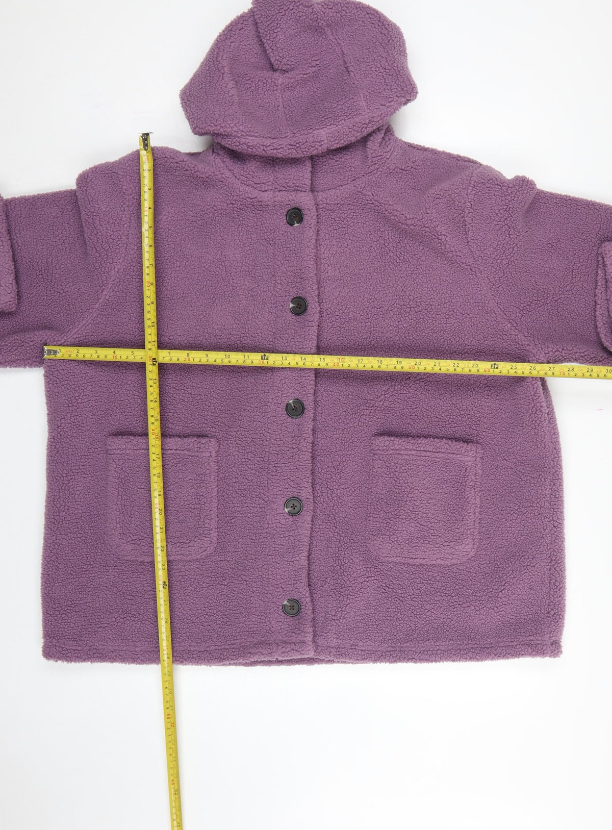 Cotton Traders Women Purple UK 24 Hooded Fleece Button Jacket