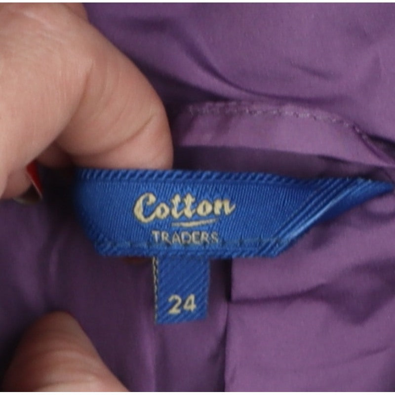 Cotton Traders Women Purple UK 24 Hooded Fleece Button Jacket
