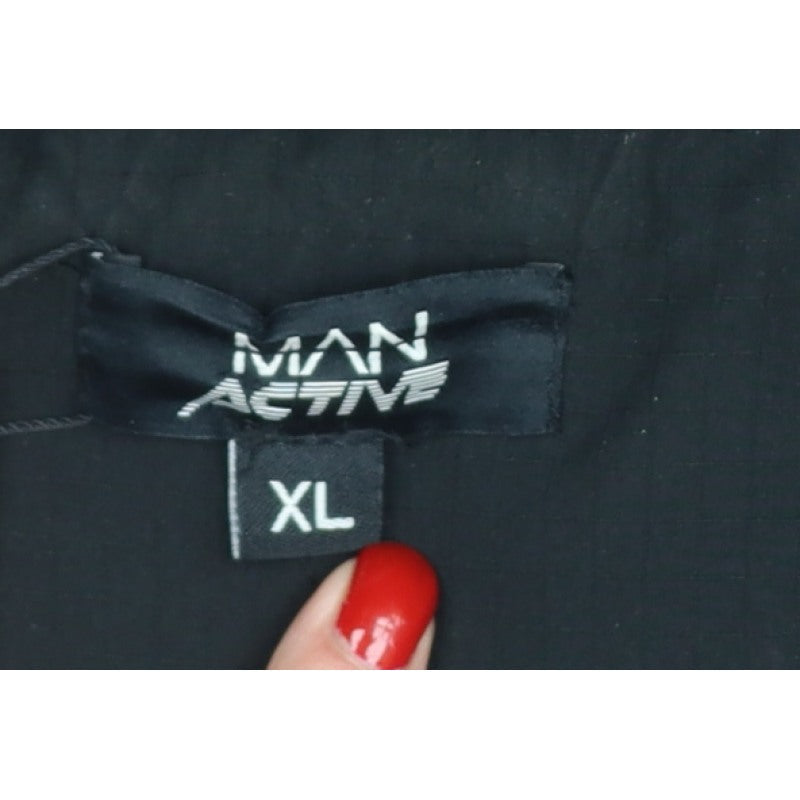 MAN Active Men Black XL Puffer Jacket Hooded Insulated Full Zip