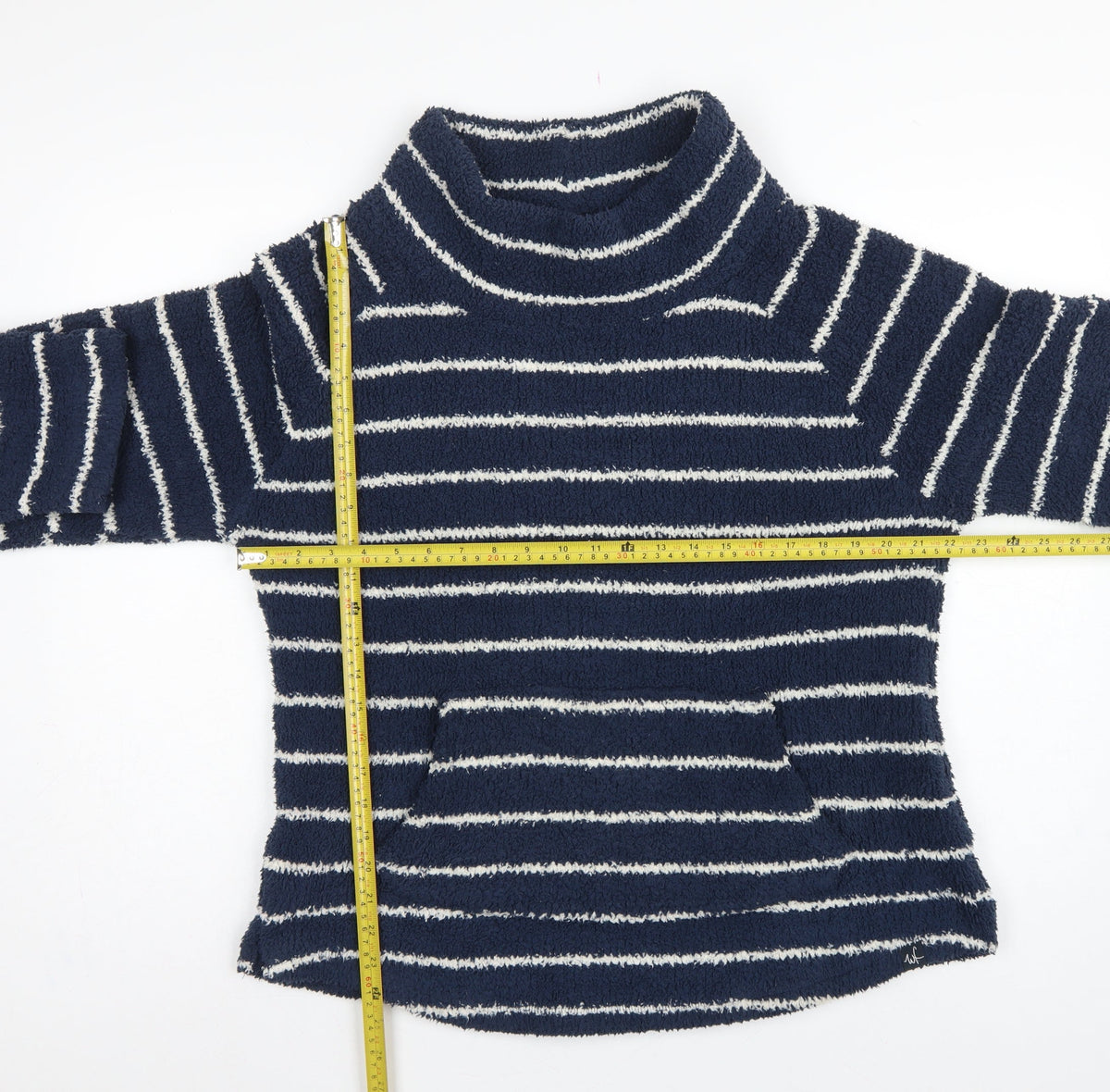 Weird Fish Women’s Blue Stripe Fleece Pullover Sweatshirt UK 16 Pockets