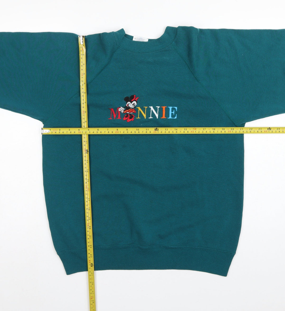 Hanes Women’s Green L Minnie Embroidered Crew Neck Sweatshirt