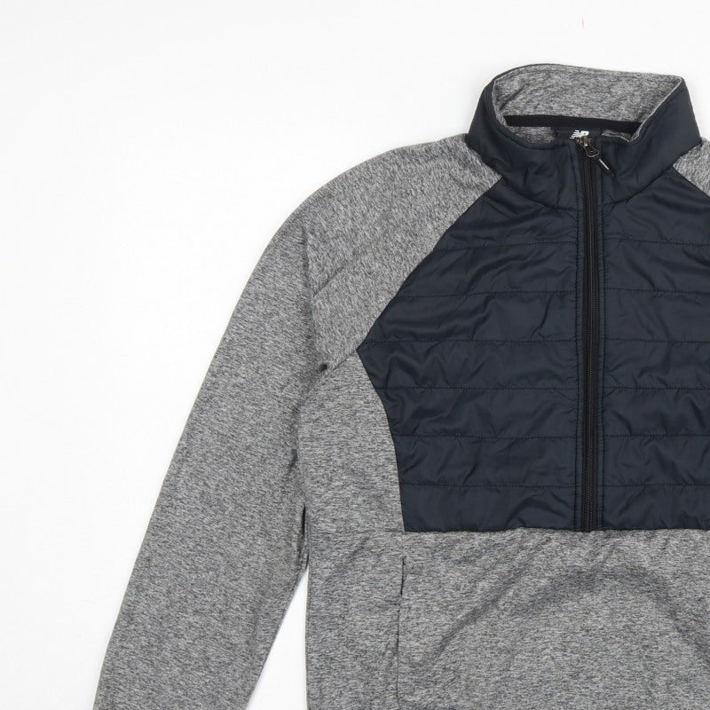 New Balance Men’s Grey L Quilted 1/2 Zip High Neck Sweatshirt