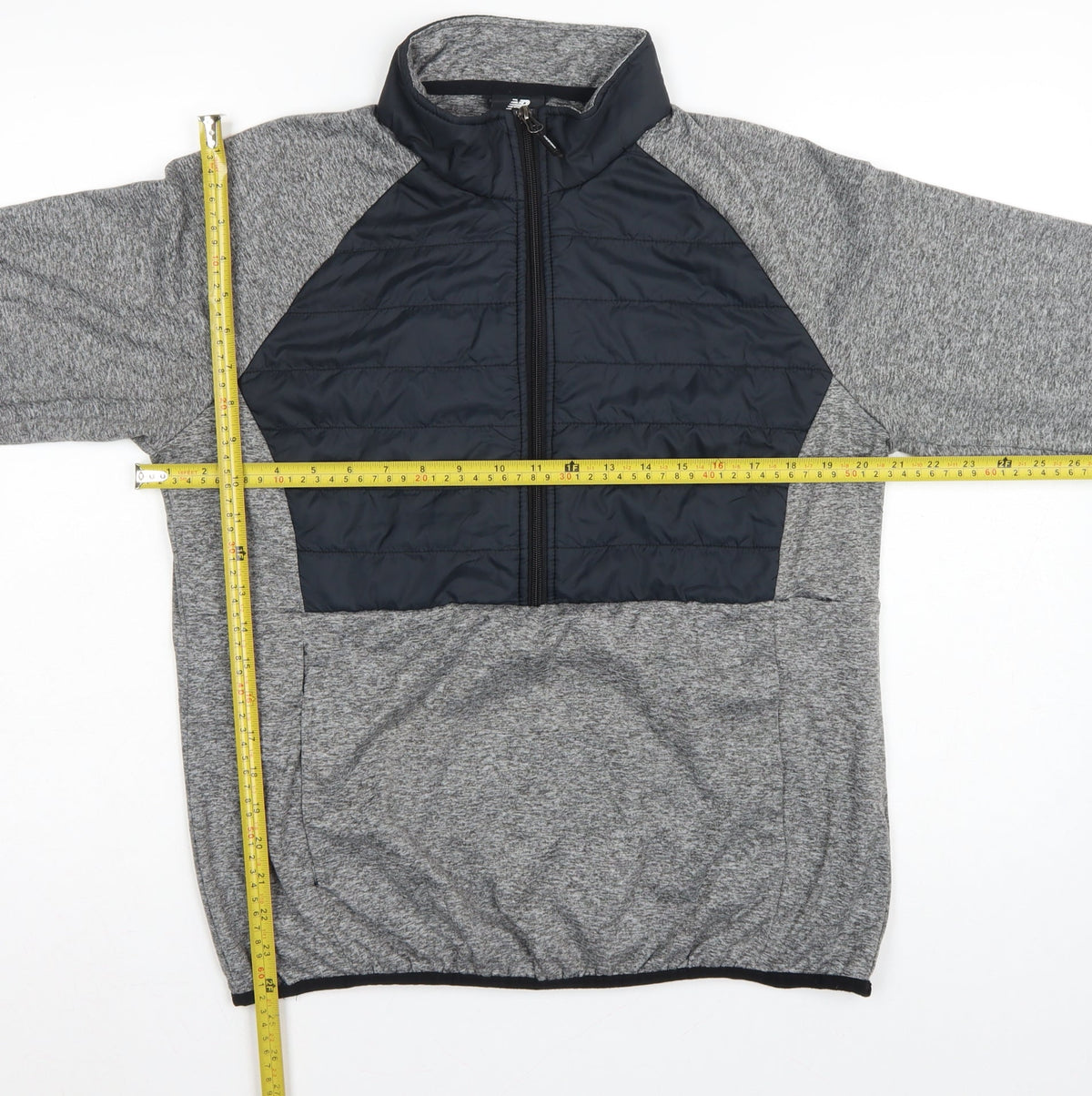 New Balance Men’s Grey L Quilted 1/2 Zip High Neck Sweatshirt