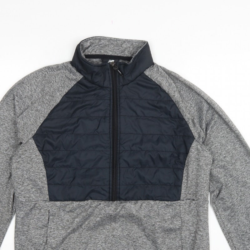 New Balance Men’s Grey L Quilted 1/2 Zip High Neck Sweatshirt
