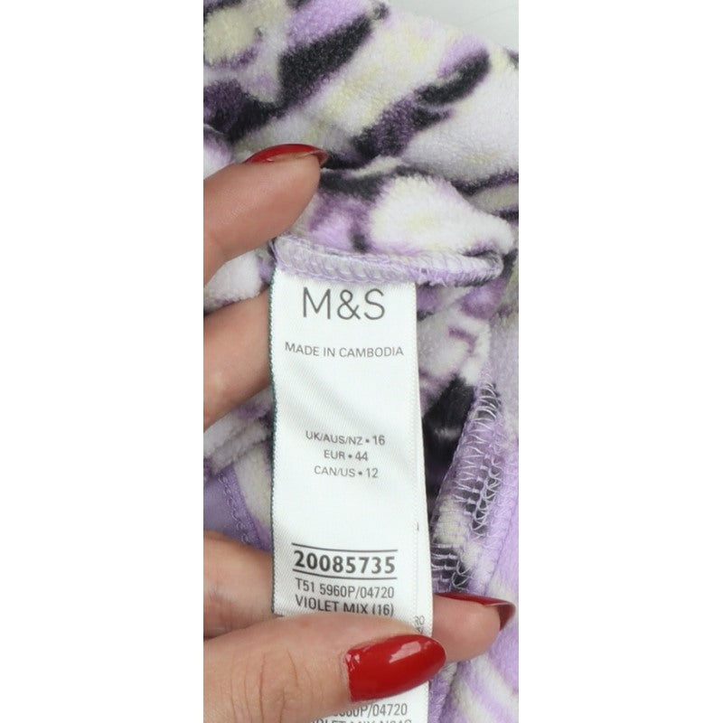 Marks and Spencer Women Purple UK 16 Goodmove Fleece Full Zip Jacket