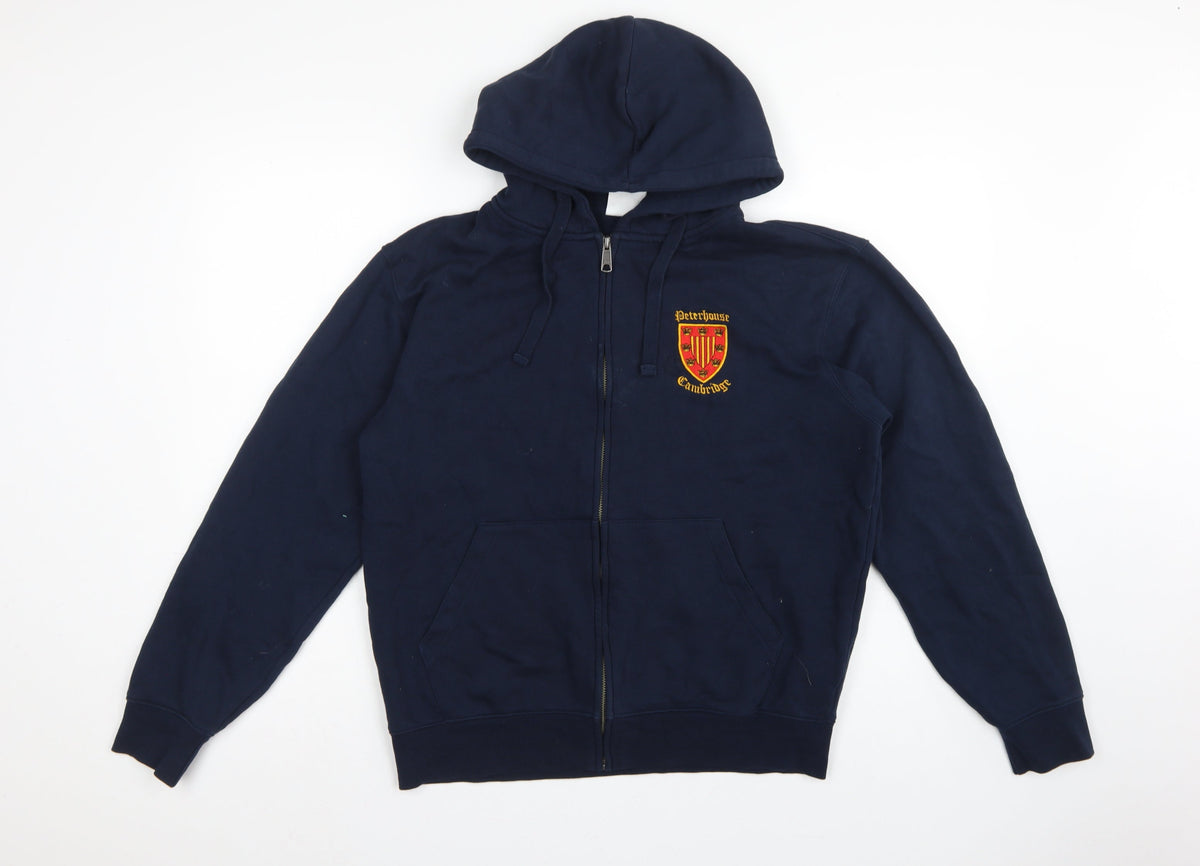 Russell Men's Navy M Peterhouse Cambridge Full Zip Embroidered Hoodie