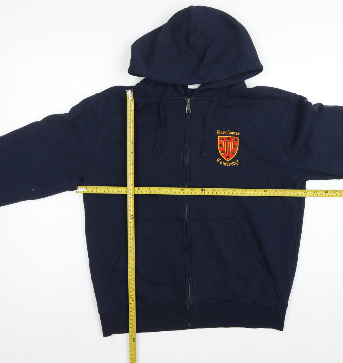 Russell Men's Navy M Peterhouse Cambridge Full Zip Embroidered Hoodie