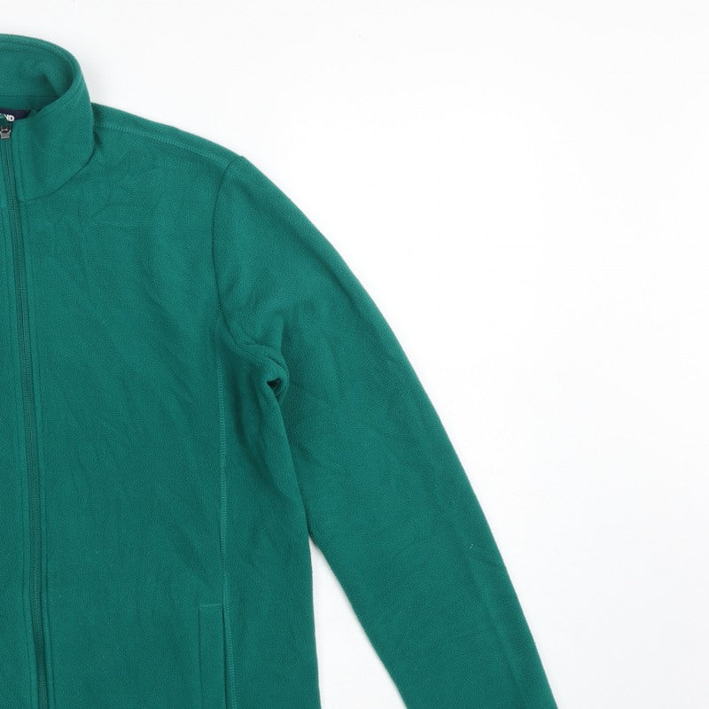 Lands' End Women's Green M Fleece Full Zip Basic Jacket Pockets