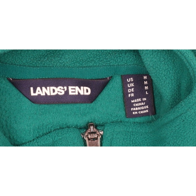 Lands' End Women's Green M Fleece Full Zip Basic Jacket Pockets