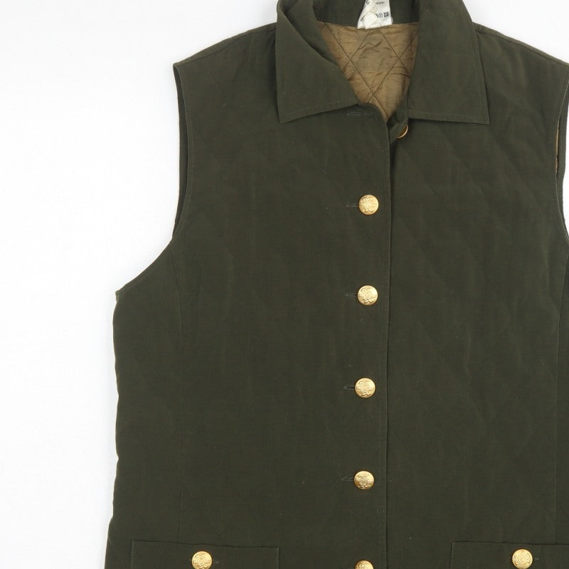 Frankenwälder Women’s Green UK 12 Quilted Padded Waistcoat