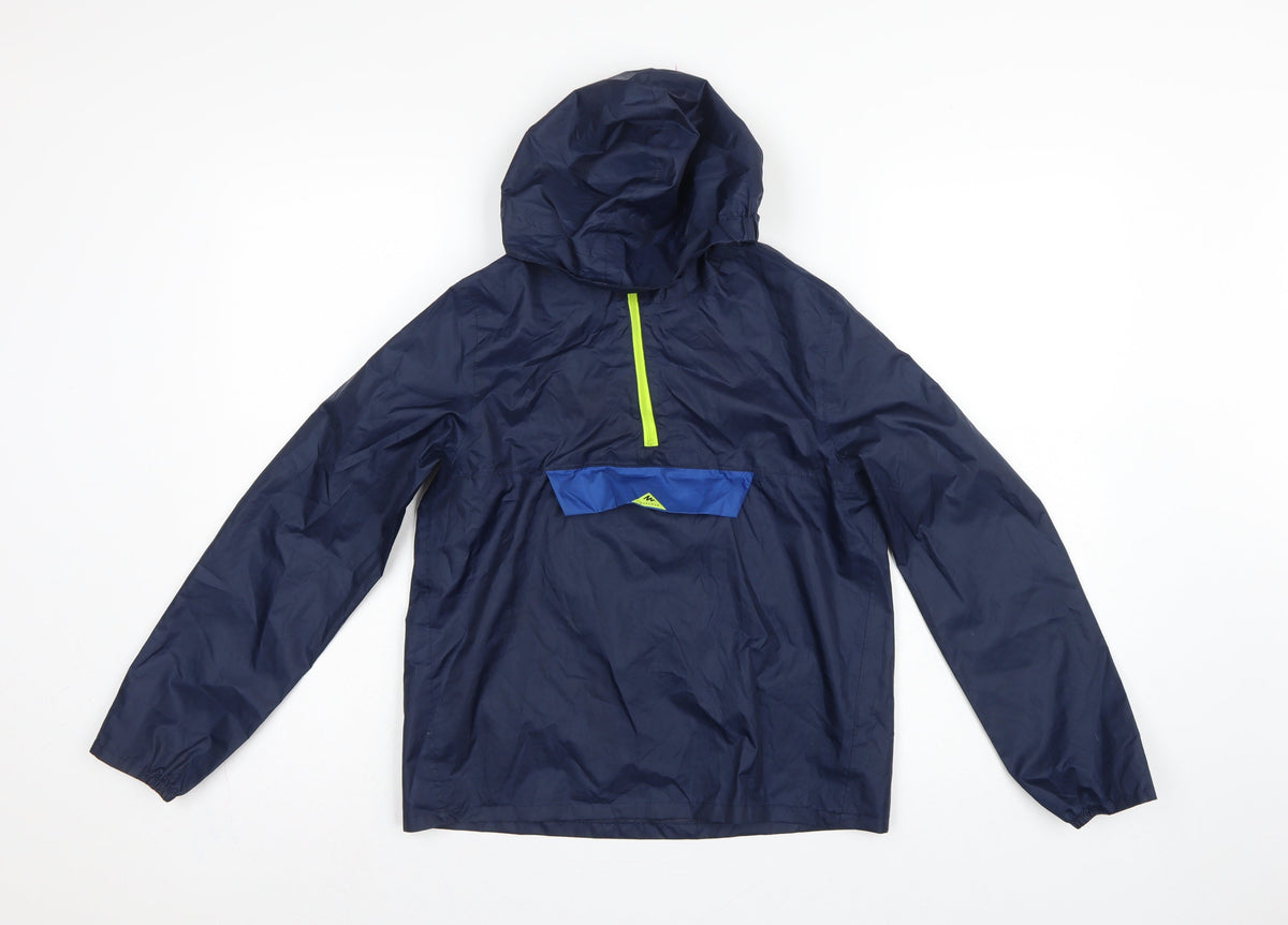 Quechua Boys Blue Hooded 1/4 Zip Anorak Jacket 7-8 Years
