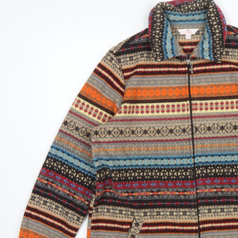 Julipa Women Multicoloured UK 12/14 Fair Isle Fleece Full Zip Jacket