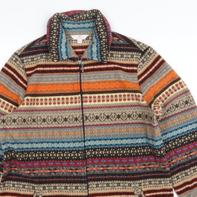 Julipa Women Multicoloured UK 12/14 Fair Isle Fleece Full Zip Jacket