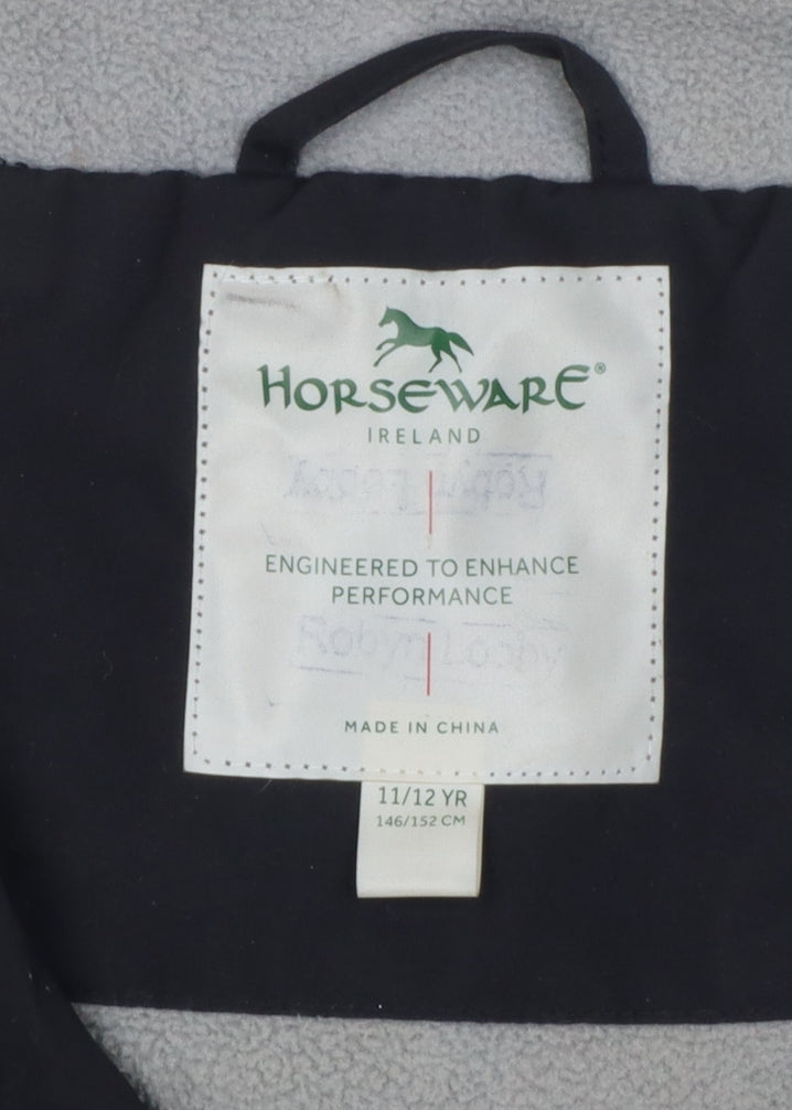 Horseware Ireland Unisex Kids Black 11-12 Years Hooded Tech Jacket