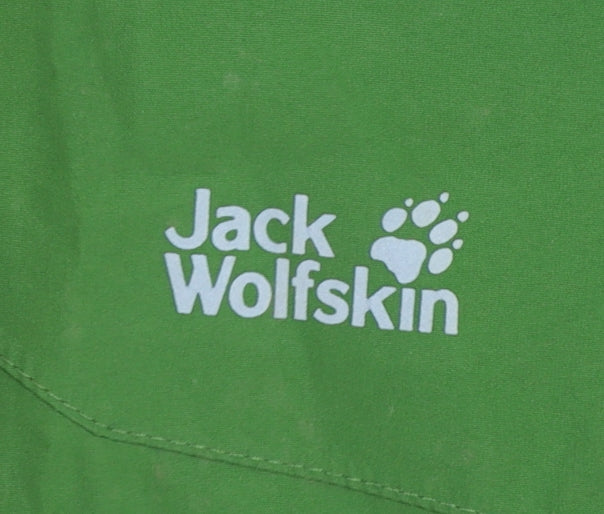 Jack Wolfskin Boys Green Hooded Jacket UK 9-10 Years Fleece Lined