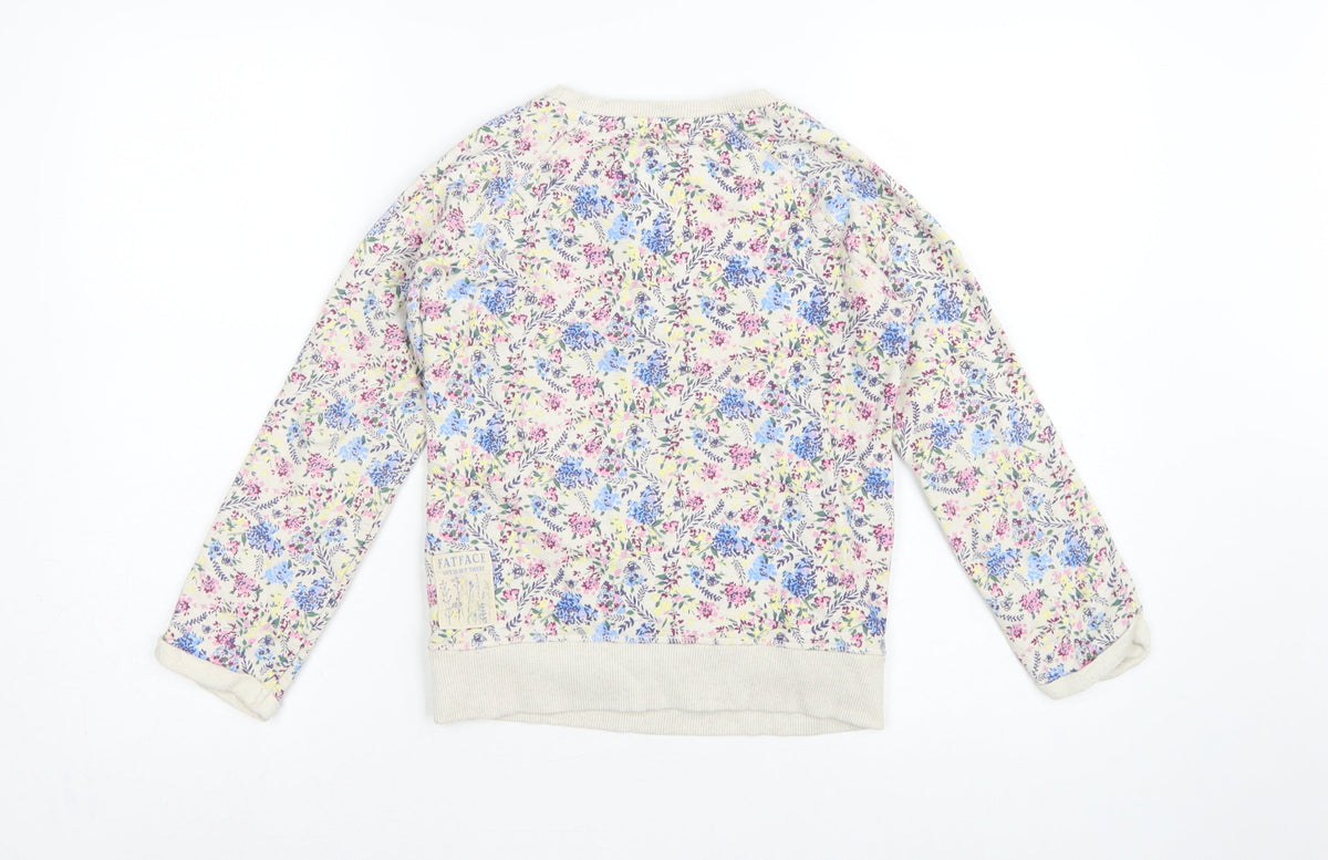 FatFace Girls Multicoloured Floral Sweatshirt 8-9 Years Pullover Crew Neck