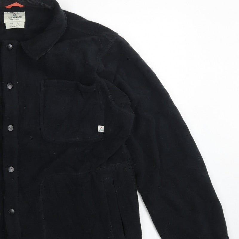 Passenger Mens Black XL Fleece Lined Button Jacket Outdoor