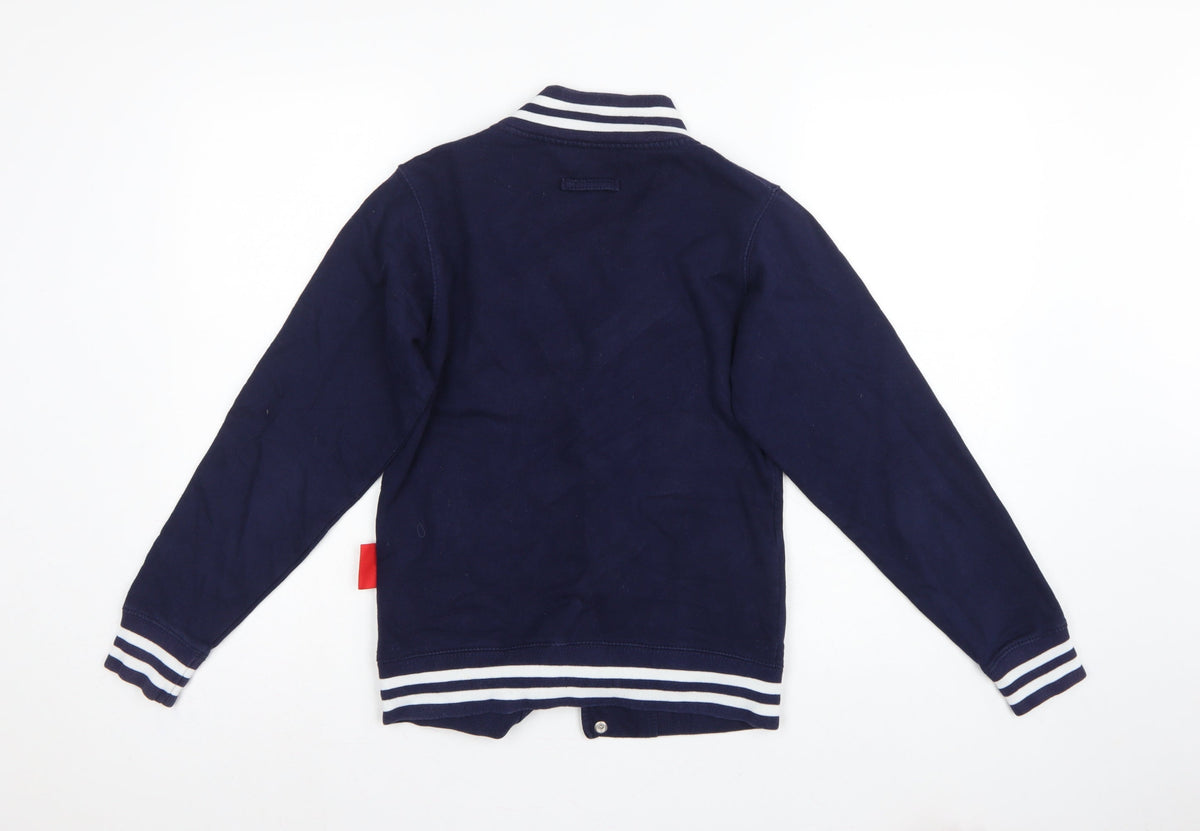 Just Hoods Unisex Adults Blue XS Varsity Snap Cardigan Sweatshirt