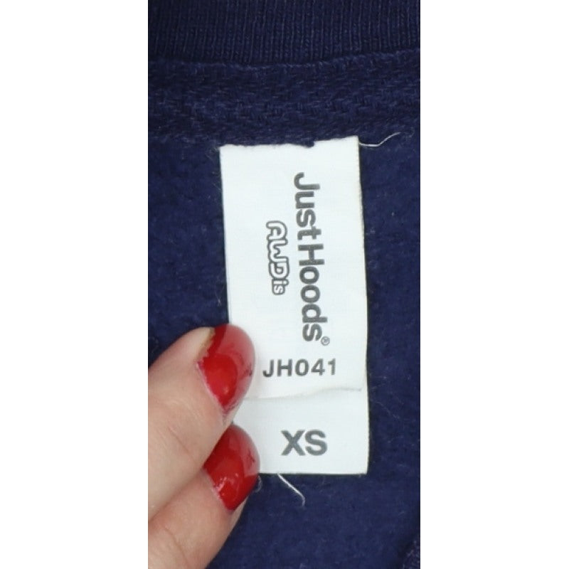 Just Hoods Unisex Adults Blue XS Varsity Snap Cardigan Sweatshirt