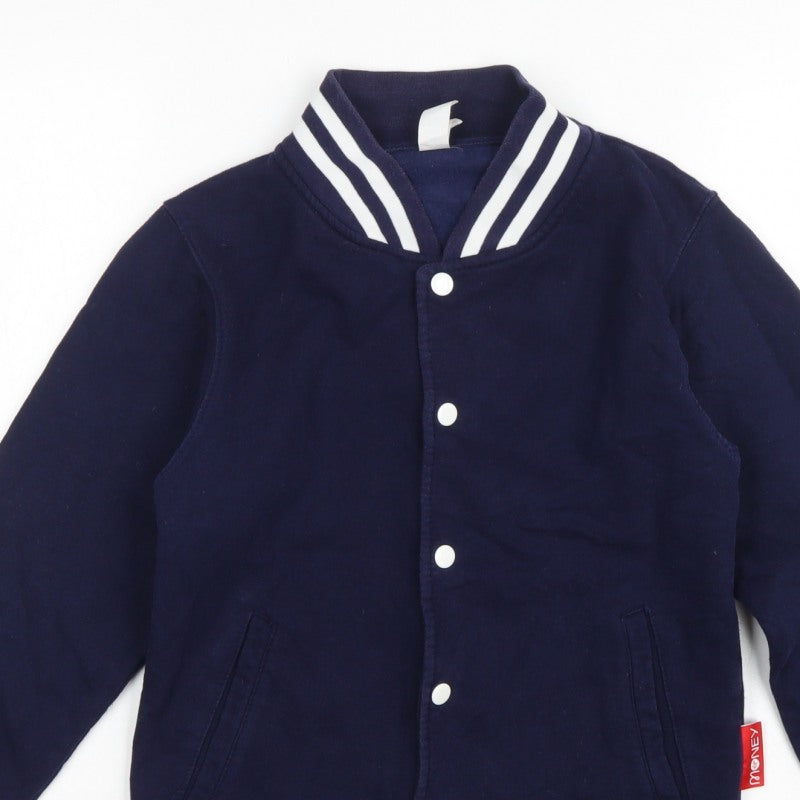 Just Hoods Unisex Adults Blue XS Varsity Snap Cardigan Sweatshirt