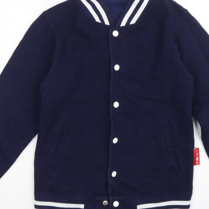 Just Hoods Unisex Adults Blue XS Varsity Snap Cardigan Sweatshirt