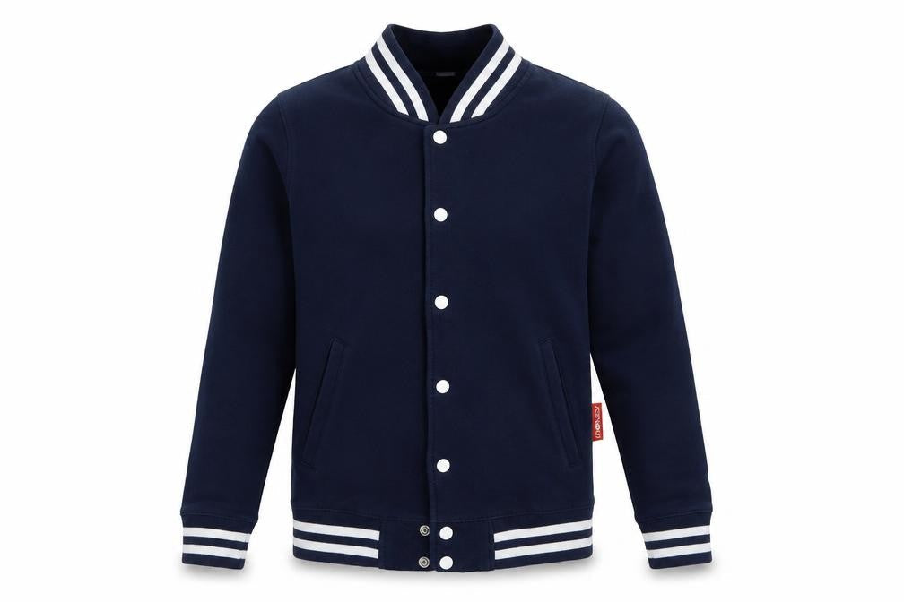 Just Hoods Unisex Adults Blue XS Varsity Snap Cardigan Sweatshirt