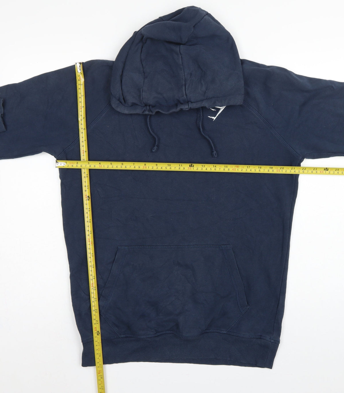 Gymshark Men’s Blue Small Pullover Hoodie Logo Cotton Fleece Sports