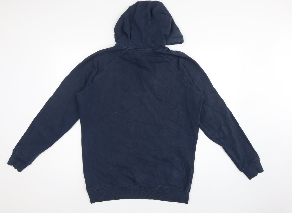 Gymshark Men’s Blue Small Pullover Hoodie Logo Cotton Fleece Sports