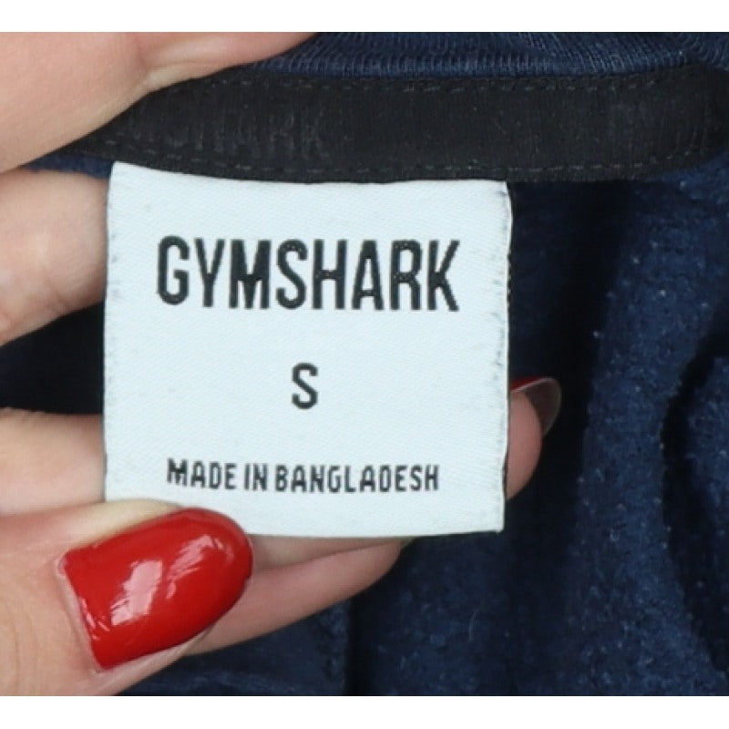 Gymshark Men’s Blue Small Pullover Hoodie Logo Cotton Fleece Sports