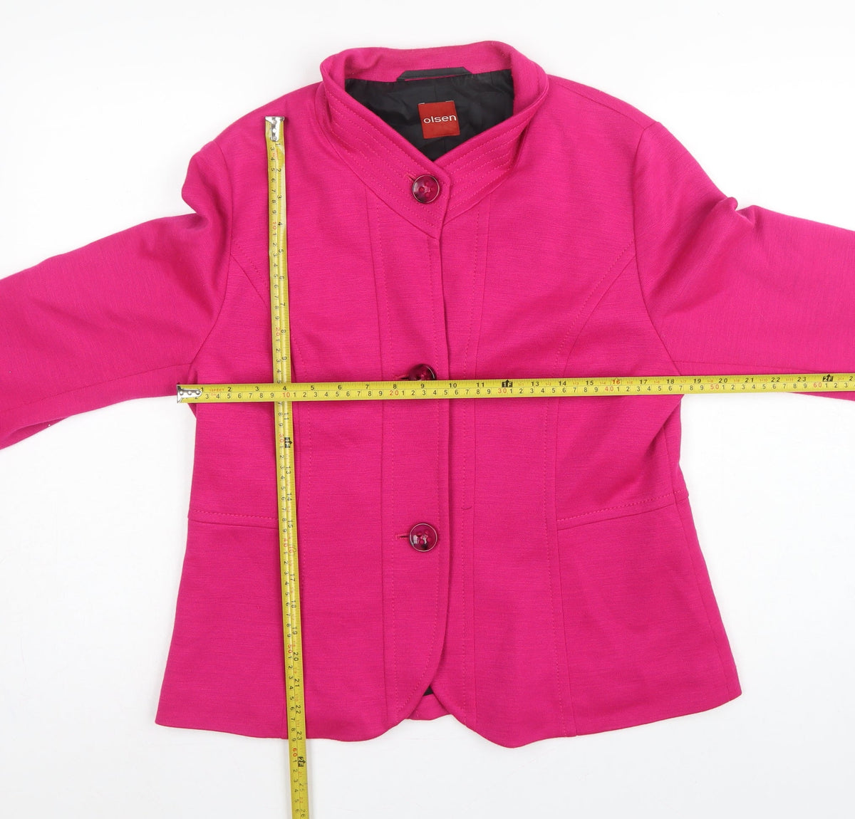 Olsen Women’s Pink UK 16 Tailored Lined 3 Button Blazer Jacket