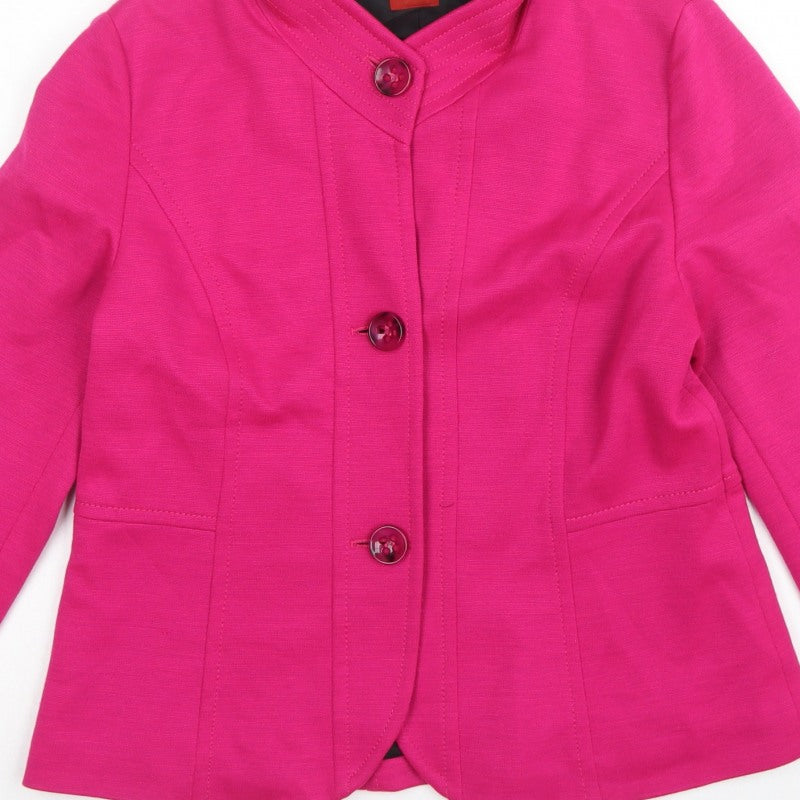 Olsen Women’s Pink UK 16 Tailored Lined 3 Button Blazer Jacket
