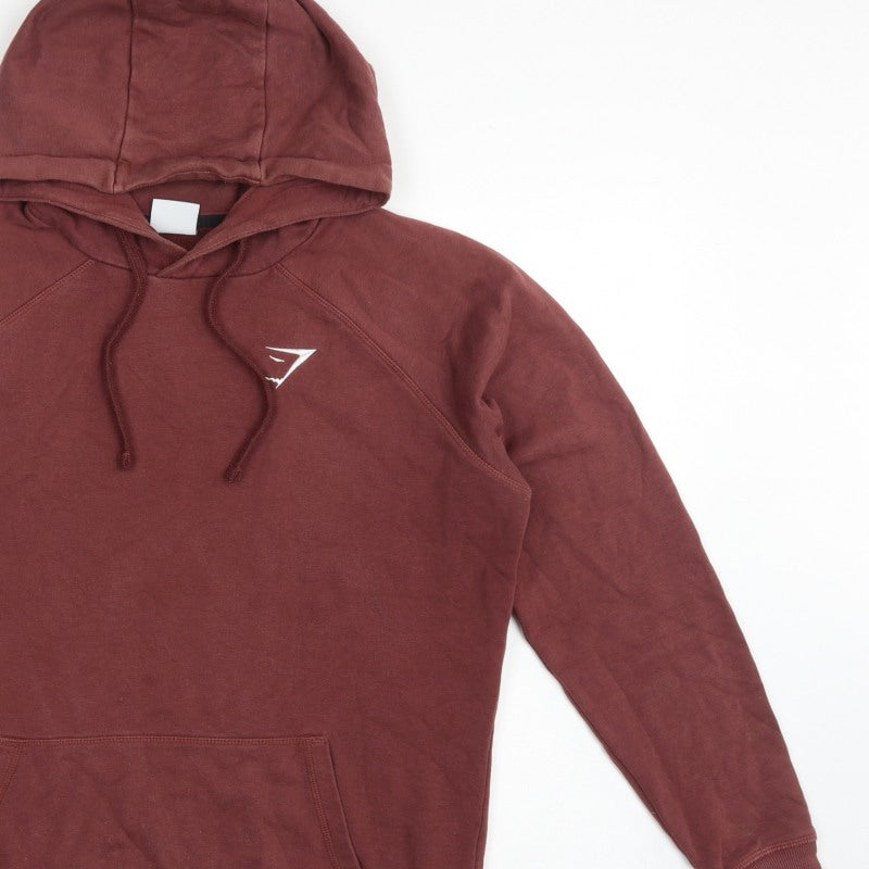 Gymshark Men’s Red S Pullover Hoodie Logo Gym Training