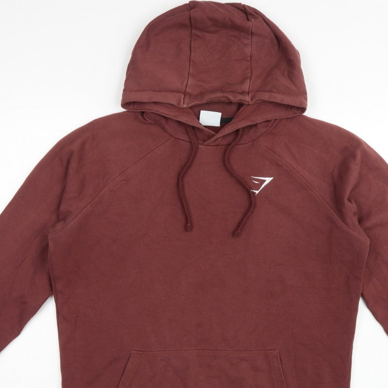 Gymshark Men’s Red S Pullover Hoodie Logo Gym Training