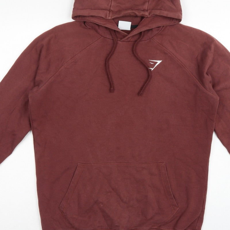 Gymshark Men’s Red S Pullover Hoodie Logo Gym Training