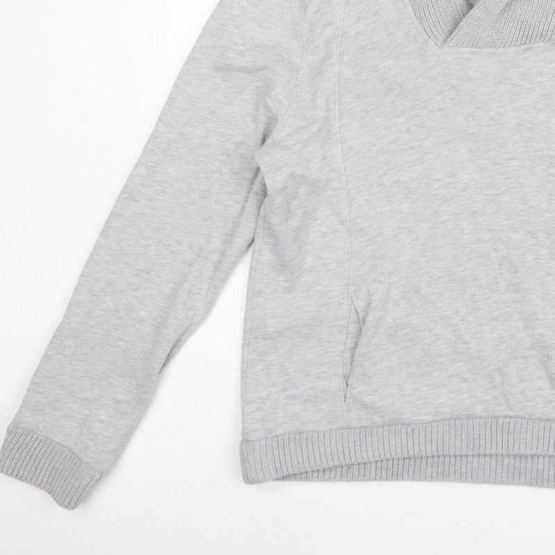 H&M Men’s Grey L Pullover High Neck Sweatshirt Cotton Blend Pockets