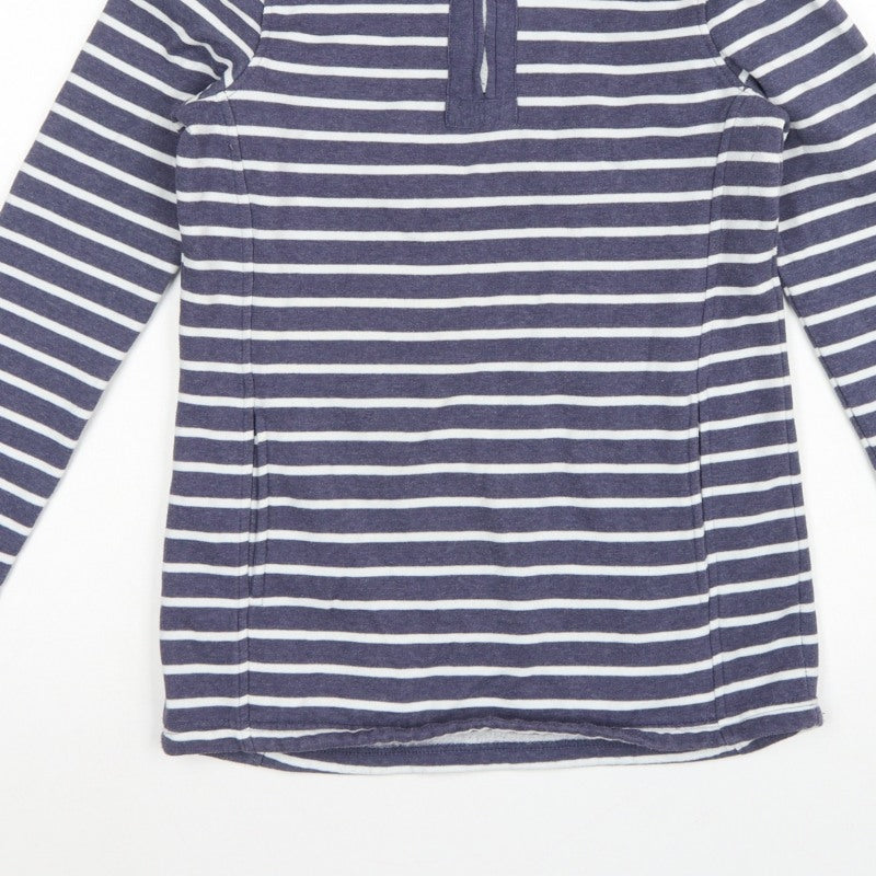 Mountain Warehouse Women’s Blue Stripe Half Zip Fleece Sweatshirt UK 8