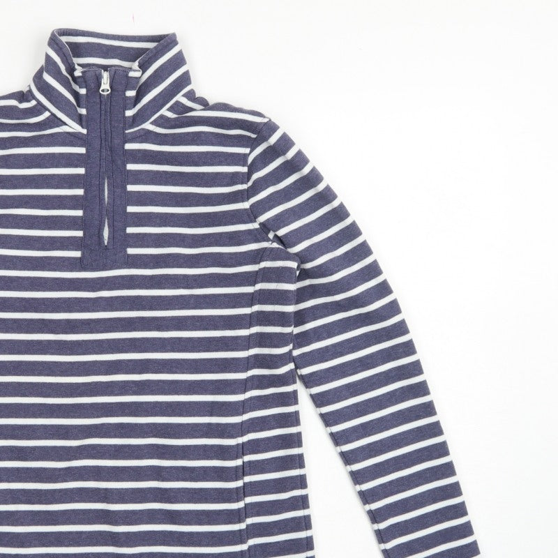 Mountain Warehouse Women’s Blue Stripe Half Zip Fleece Sweatshirt UK 8