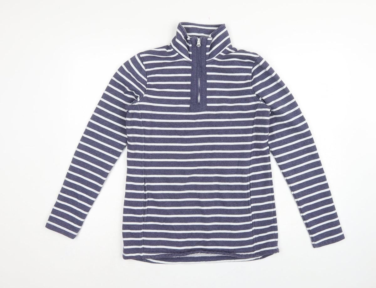 Mountain Warehouse Women’s Blue Stripe Half Zip Fleece Sweatshirt UK 8