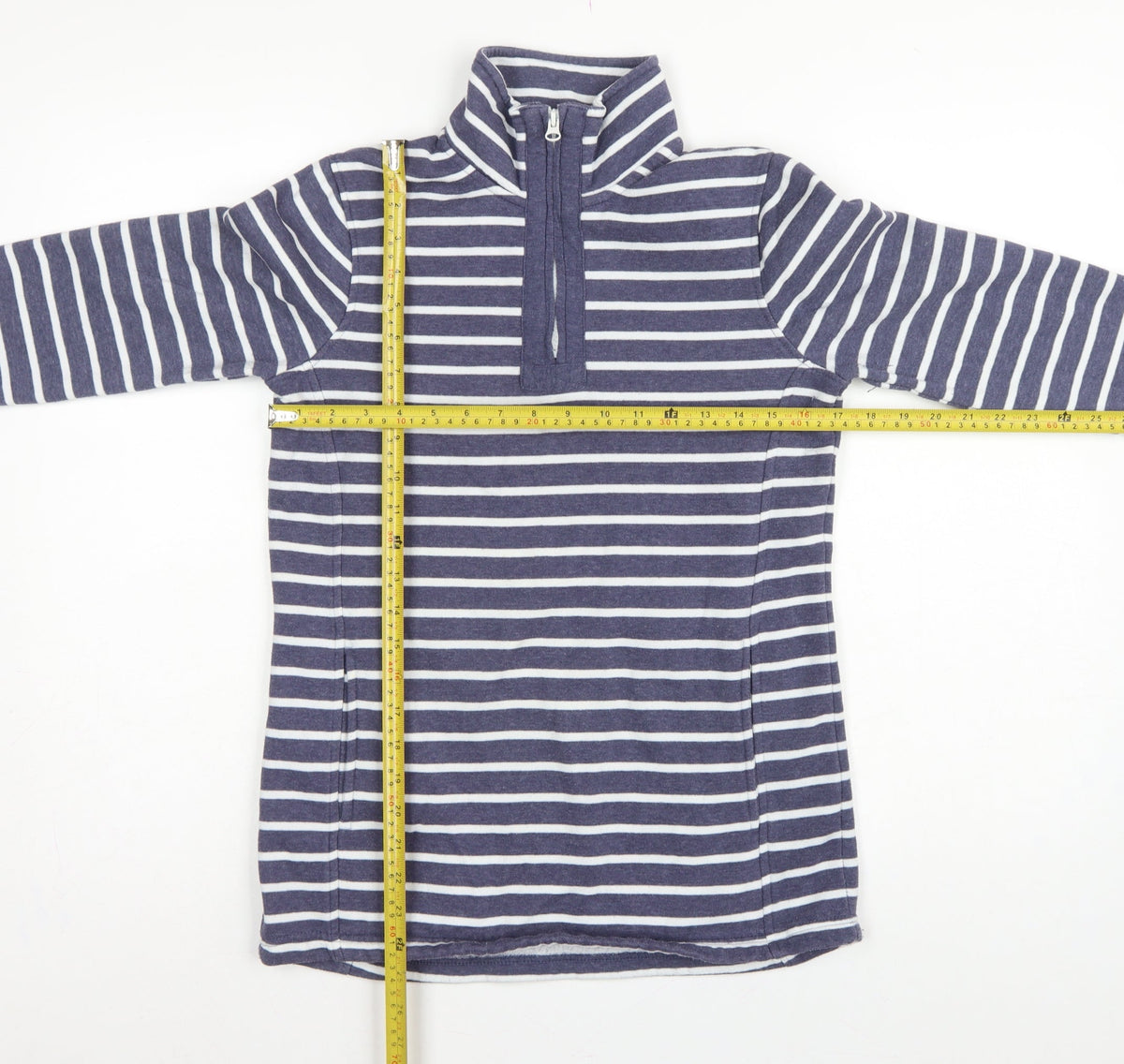 Mountain Warehouse Women’s Blue Stripe Half Zip Fleece Sweatshirt UK 8