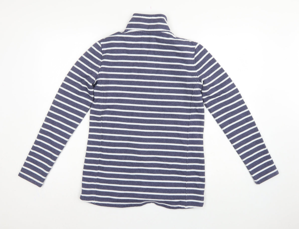 Mountain Warehouse Women’s Blue Stripe Half Zip Fleece Sweatshirt UK 8