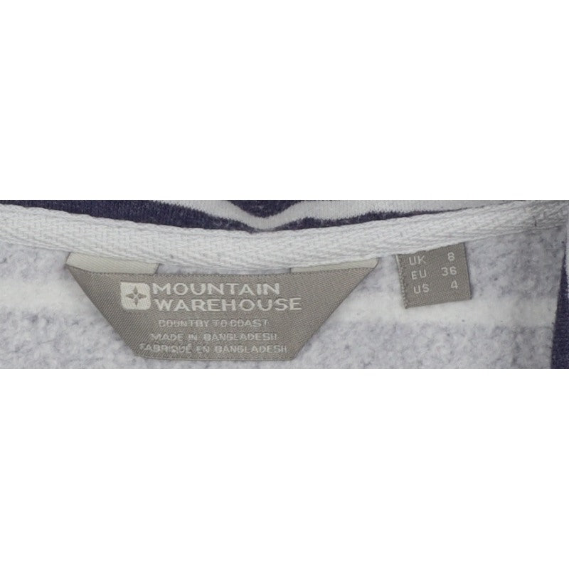 Mountain Warehouse Women’s Blue Stripe Half Zip Fleece Sweatshirt UK 8